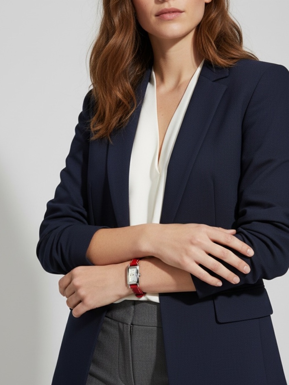 Coach Red Leather Slim Strap Rectangular Watch - Picture 3 of 10